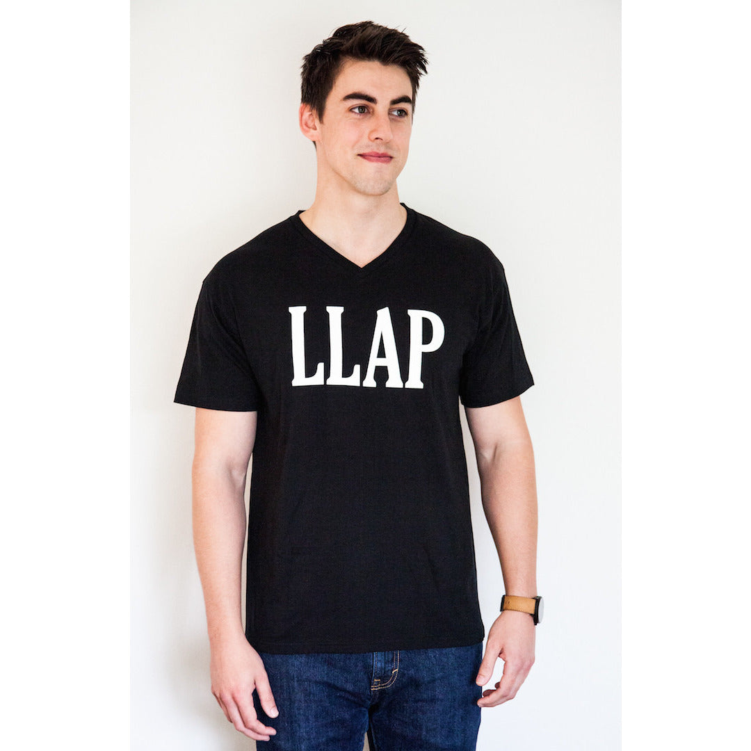 LLAP V-Neck Shirt in Black - Unisex and Ladies Sizes - Leonard Nimoy's Shop LLAP