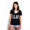 Load image into Gallery viewer, LLAP V-Neck Shirt in Black - Unisex and Ladies Sizes - Leonard Nimoy's Shop LLAP