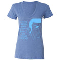 Load image into Gallery viewer, "Spock's Quote" V-Neck in Heather Blue- Unisex and Ladies Sizes - Leonard Nimoy's Shop LLAP