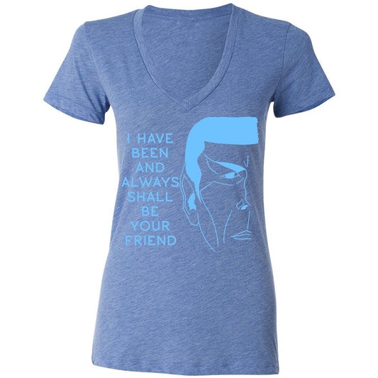"Spock's Quote" V-Neck in Heather Blue- Unisex and Ladies Sizes - Leonard Nimoy's Shop LLAP