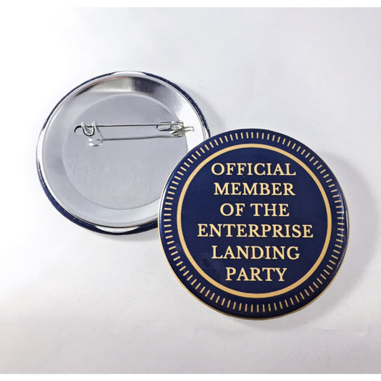 Star Trek Official Member of the Enterprise Landing Party Pin-Back Button - Leonard Nimoy's Shop LLAP