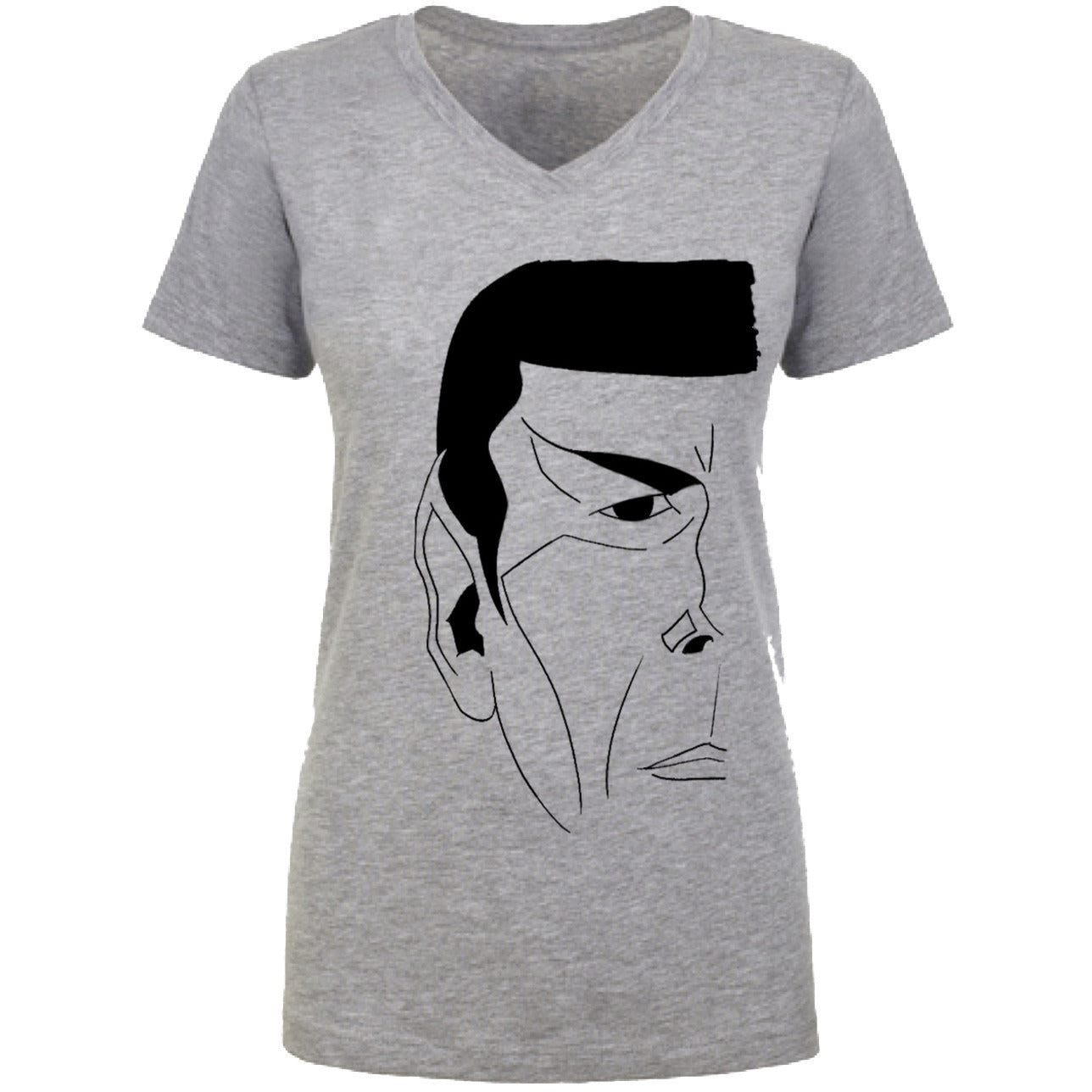 "The Vulcan" V-Neck Tee in Heather Grey - Unisex and Ladies Sizes - Leonard Nimoy's Shop LLAP